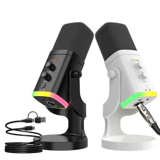 USB Game Microphone Wired RGB AM8 Computer Streaming Media Podcast Noise Elimination XLR Dynamic Microphone